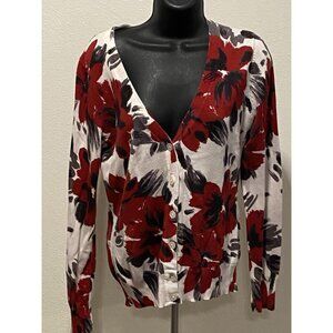 Merona Womens Size S Cardigan Long Sleeves Floral